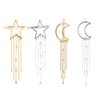Numblartd 4 Pcs Fashion Metal Alloy Geometric Stars Moon Tassel Hair Clip Pins - Women Hollow Side Clip Hairpin Barrettes Bobby Pins Headdress Hair Accessories