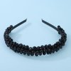 Teyglen Bridal Black Rhinestone Headband Full Crystal Beads Hair Hoop Handmade Black Hair Band Vintage Headpiece Wedding Hair Accessories for Women Girls Party Prom Festival