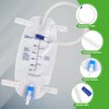 3 Pack Easy-Tap Catheter Leg Bag Urinary Drainage Bag, 500ml, Anti-Reflux Valve, Cloth Straps, Easy Flip Drain ，18” Tubing
