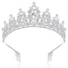 Makone Queen Crown and Tiara Princess Crown with Combs for Women Girls Clear Crystal Headbands for Bridal, Gothic Halloween Costumes for Prom Wedding Birthday Party(Silver)