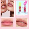 Lip Gloss Oil Set-2 Colors Hydrating Fat Oil Lip Gloss,Tinted Lip Glow Oil,Non-sticky Shiny and Vegan Lip Glaze, Glitter Crystal Jelly Lip Oil Plumping,Valentine's Day Gift for Women Girl-Set D
