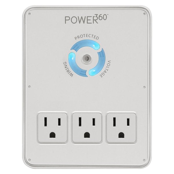 Panamax P360 Dock 6-Outlet Wall Tap/Charging Station, White, 6.8" x 2.9" x 5"