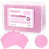 1000 PCS Lint Free Nail Wipes,Eyelash Extension Glue Wipes with Container,Super Absorbent Soft Non-Woven Fabric Lash Glue Wipes,Lint Free Wipe for Lash Extension Supplies & Nail Polish Remover-Pink