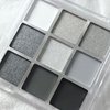 paminify 9 Colors Black Eyeshadow Palette,Halloween Pressed Pigment Grey White Glitter Eye Shadow Pallete Matte Shimmer Makeup Powder Long Lasting,Black