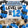 12th Video Game Birthday Party Decoration Balloons Game on Party Supplies Set Include Happy Birthday Banner Foil Balloon Latex Balloon Ideal for Kids Boys Party Room Indoors Outdoor Activities Decor