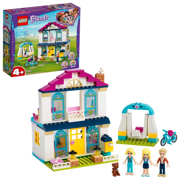 LEGO Friends 4+ Stephanie’s House 41398 Mini-Doll’s House, Lets Kids Role-Play Family Life Friends Stephanie, Alicia and James (170 Pieces)