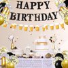 ZHENGYE Black Gold Birthday Party Decorations Set Beer Happy Birthday Party Banner Beer Balloons Latex Balloon Beer Themed Party Men Women Birthday Party Decorations Supplies