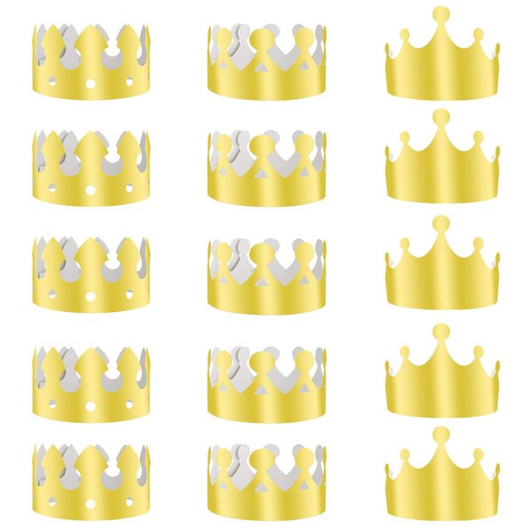 TUPARKA 36 PCS Paper Crowns Hat Gold Foil Crowns Paper Party Hat for Birthday Party, Baby Shower