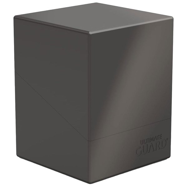 Ultimate Guard Boulder Solid 100+, Deck Case for 100 Double-Sleeved TCG Cards, Grey, Secure & Durable Storage for Trading Card Games, No Transparency