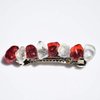 Red and White Stone 60 MM French Barrette Hair Clip for Christmas