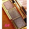 Glitter Eyeshadow Palette,3 Colors Shimmer Eyeshadow Palette Gold Eyeshadow Highly Pigmented Long Lasting Waterproof Sweatproof Eye Shadow Palette Makeup for Women Eye Shadow Palette Makeup (4#)
