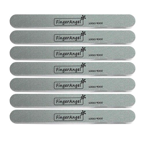 FingerAngel 20PCS Nail File Polisher Smooth and Shiny Nail Buffer for Natural Nails Cushion Nail File 1000 and 4000 Grit