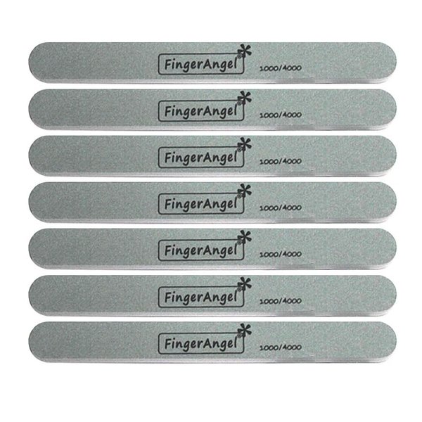 FingerAngel 20PCS Nail File Polisher Smooth and Shiny Nail Buffer for Natural Nails Cushion Nail File 1000 and 4000 Grit