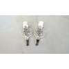 2 small silver rose flower metal alligator hair clip for fine thin hair