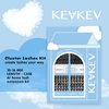 KevKev DIY Lash Extension Kit Individual Eyelash Extension Kit 216 Pcs 10-16 Mix Length Lash Cluster Kit Lash Bond and Seal Lash Glue Lash Remover Overnighter (Cirrus+Typhoon, D-Mix)