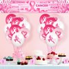 Breast Cancer Awareness Party Decorations Pink Breast Cancer Awareness Banner Yard Sign and 18 Pcs Breast Cancer Balloons for Pink Ribbon Breast Cancer Awareness Charity Party Supplies(Black Pink)