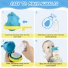 Firsting Shark Baby Bath Toys, Shark Bath Bubble Machine, Toddler Bath Toys with 2 Attachments for Lots of Bubbles, No Battery Required