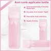BLAAROOM Root Comb Applicator Bottle 6 Ounce, 2 Pack Hair Oil Applicator Bottle, Hair Dye Bottle Applicator Tools with Hair Oil Dispenser Root Comb Brush for Hair Oiling Applicator - Pink