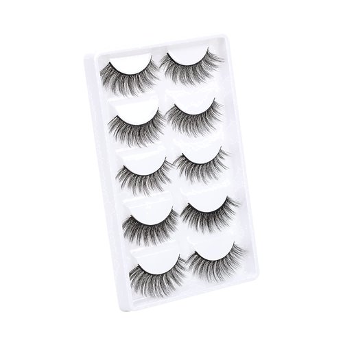 ACTROL False Eyelashes Natural Mixed 5 Pairs Fluffy Volume Wispy Handmade Long Dramatic Faux EyeLashes