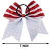 Patriotic Flag Cheer Ponytail Holder Girls Cheerleader Bowknot Hair Bow Tie JHN10 (2 Pcs-Set H)