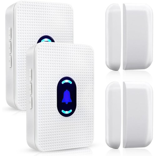 Door Chime, Daytech Wireless Door Sensor Chime 1000ft Range Door Entry Chime with 55 Chimes 5 Adjustable Volume Mute Mode LED Indicator Door Open Chime for Business/Home When Entering, Door Open Alert