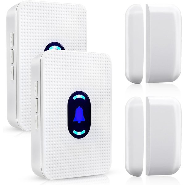 Door Chime, Daytech Wireless Door Sensor Chime 1000ft Range Door Entry Chime with 55 Chimes 5 Adjustable Volume Mute Mode LED Indicator Door Open Chime for Business/Home When Entering, Door Open Alert