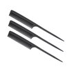 3 Pieces Tail Combs Fine Tooth Comb Hair Root Comb Hair Teasing Comb for Women and Men Barbers Styling Tool (Black)