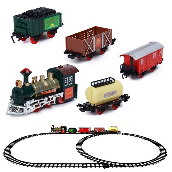Adventure Toys Locomotive Christmas Tree Toy Train Set with Sounds and Light for Around Under The Tree