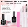 XIFEPFR Blooming Gel Nail Polish Kit, 15ml Marble Nail Polish for Spreading Effect Floral Print Watercolor DIY Manicure, UV LED Soak Off Blossom Gel with Top Base Coat Set