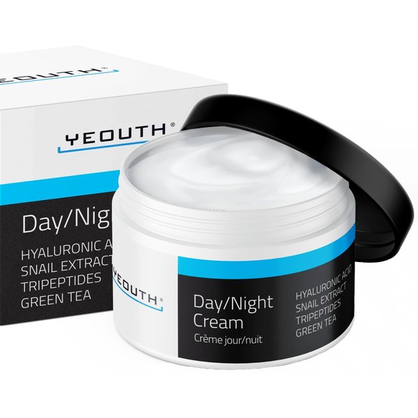 YEOUTH Day Night Cream for Face with Hyaluronic Acid, Snail Mucin and Copper Tripeptide, Moisturizer Face Cream, Hydrating Face Moisturizer for Women and Men 2oz