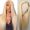 613 Lace Front Wig Human Hair Blonde 13x4 HD Transparent Lace Front Wigs Human Hair 180% Density Blonde Glueless Wigs Human Hair 613 HD Straight Lace Frontal Wigs Human Hair Pre Plucked (24 INCH)