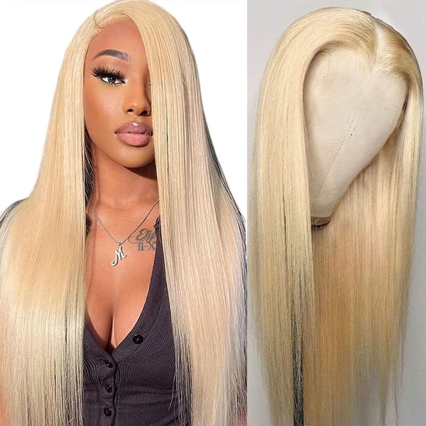 613 Lace Front Wig Human Hair Blonde 13x4 HD Transparent Lace Front Wigs Human Hair 180% Density Blonde Glueless Wigs Human Hair 613 HD Straight Lace Frontal Wigs Human Hair Pre Plucked (24 INCH)