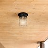 Design House 587220 Jelly Jar 1-Light Indoor/Outdoor Flush Mount Ceiling Light, Black