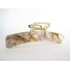 Generic Long gold metal and brown beige marbled acrylic hair claw clip