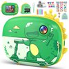 Kids Camera Instant Print, 20MP 1080P Ink Free Instant Print Camera for Kids, Dinosaur Instant Camera for Kids Aged 3-10, Toddler Camera for Kids Christmas Birthday Gifts (Green)