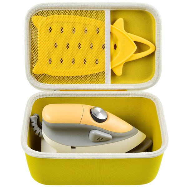 GWCASE Case Compatible with Oliso M2 Pro Mini Project Iron. Travel Irons Carrying Organizer Holder with Mesh Pocket Fits for Solemate and Other Accessories (Box Only)- Yellow