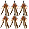 TIENAILING Cat Feather Toys Refills Cat Wand Replacement, 6 PCS Handmade Natural Da Bird Feathers Refill, Cat Toy Feather Replacement for Indoor Cats (B)