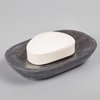Creative Home Natural Charcoal Marble Curvy Collection Bar Soap Dish Soap Tray Holder Bathroom Small Accessory Tray Organizer, 5.8" x 3.8" x 0.9" H