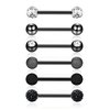 FINREZIO 14G 14-16mm Stainless Steel Nipple Tongue Ring Barbell Nipplerings Body Piercing Jewelry 12Pcs (14G Black tone, 14)