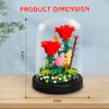 Allhero Flower Bouquets Building Sets with LED String Light and Dust Cover, Rose Bouquet Building Block Gifts for Mothers Day, Valentines Day, Birthday, Anniversary, Christmas