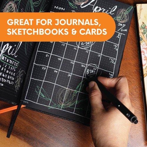 Notsu Premium White Gel Pen Set - 4 Fine Point Pens in Reusable Travel Case - Perfect for Black Paper, Journals, and Dark Surfaces