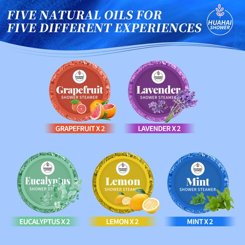 Shower Steamers Aromatherapy, 10-Pack Shower Bombs, Easter Basket Stuffers for Men or Women, Organic Lavender Mint Grapefruit Lemon Eucalyptus Oils, Birthday Gifts for her Girlfriend Wife Mom