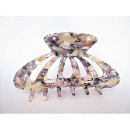Generic Lavender purple creme colorful marbled hair claw clip