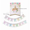 Unicorn Party Decoration, Unicorn Happy Birthday Banner with Honeycomb Balls for Girls Birthday Party Supplies -Golden Glitter Design