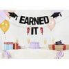 KEWUFD EARNED IT Banner, 2024 Nursing School Graduation Decorations, Congrat RN Party Decorations For Medical School College Graduation Party Decorations Supplies Black Red Glitter