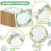 100 Pcs Sage Green Napkins 13 x 13inch Eucalyptus Leaf Paper Napkins for Home Birthday Party Wedding Sage Green Party Decorations Baby Shower Party Supplies