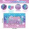 Mermaid Birthday Backdrop Birthday Banner Purple Blue Seaweed Glitter Scales Photography Background for Kids Under The Sea Baby Shower Mermaid Party Supplies, 6 x 4Ft