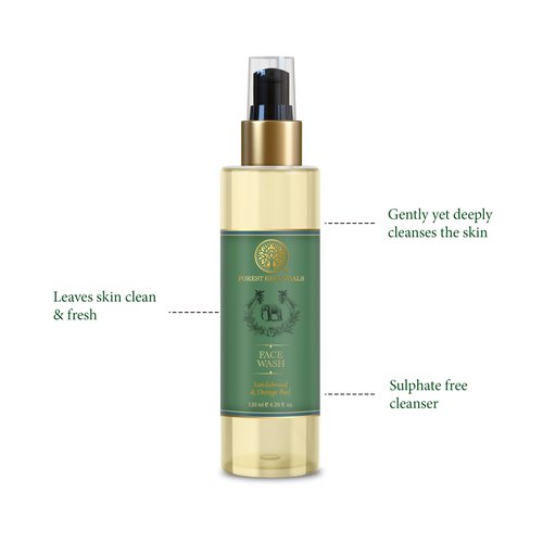 Forest Essentials Facial Cleanser Sandalwood & Orange Peel 130ml (Face Wash)