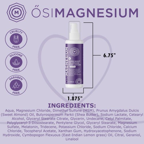 ŐSIMAGNESIUM Body Lotion + OptiMSM + Melatonin- 6.76oz