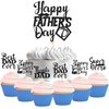 Happy Fathers Day Cupcake Topper – Best Dad Ever Glitter Cake Decorations for Father’s Day Party Supplies, Fathers Day Toppers for Cupcakes, Cakes, Desserts – Reusable, Personalized Gift for Dad